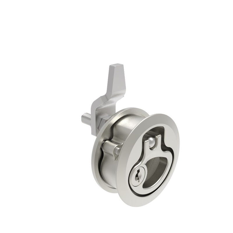 SOUTHCO Compression Latch, Medium Size, Key Locking, 18.5 - 29mm (.073 - 1.14 in) Door thickness, 27 - 40mm or 51 -64mm (1.06 - 1.57 in or 2.00 - 2.52 in) Grip, 316 Stainless Steel, Electropolished [M1-20-93-48]