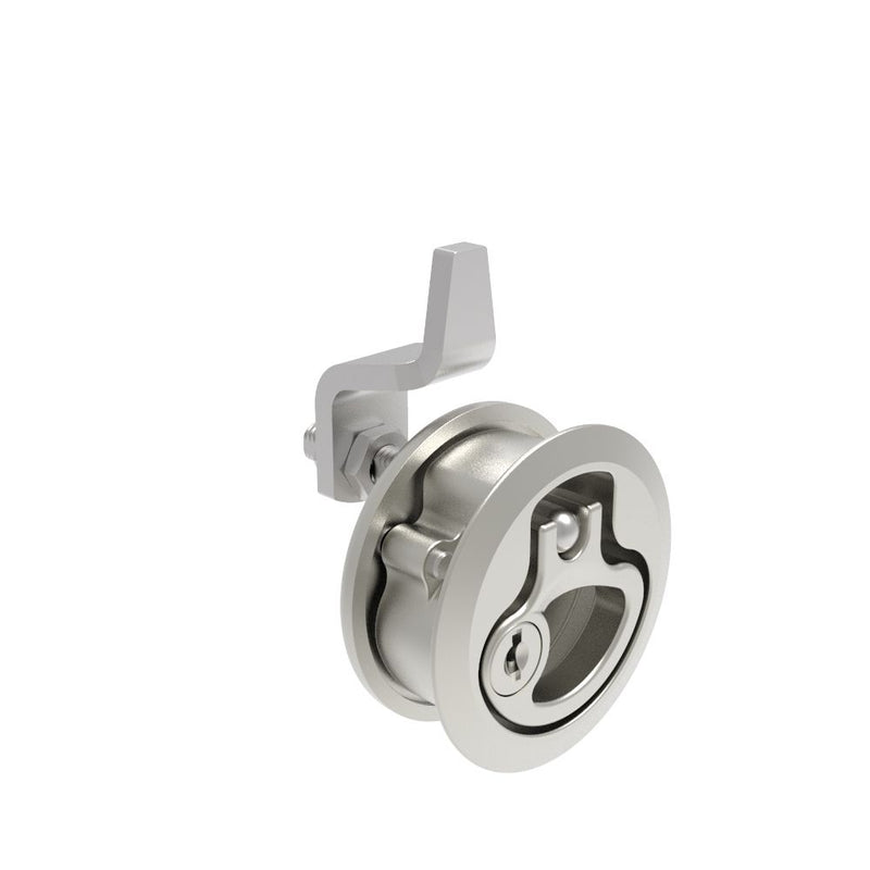 SOUTHCO Compression Latch, Medium Size, Key Locking, 18.5 - 29mm (.073 - 1.14 in) Door thickness, 21 - 28mm or 63 -76mm (.83 - 1.10 in or 2.48 - 3.00 in) Grip, 316 Stainless Steel, Electropolished [M1-20-93-58]