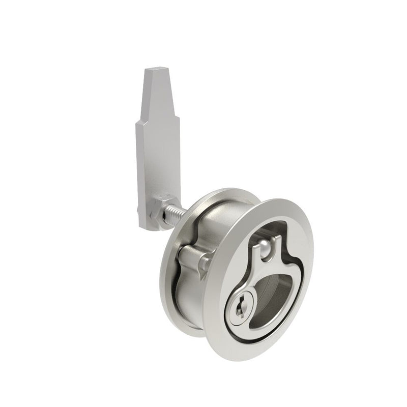 SOUTHCO Compression Latch, Medium Size, Key Locking, 18.5 - 29mm (.073 - 1.14 in) Door thickness, 39 - 52mm (2.01 - 2.52 in) Grip, 316 Stainless Steel, Electropolished [M1-20-93-68]