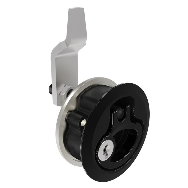 SOUTHCO Compression Latch, Medium Size, Key Locking Keycode S007, 18.5 - 29mm (.073 - 1.14 in) Door thickness, 27 - 40mm or 51 -64mm (1.06 - 1.57 in or 2.00 - 2.52 in) Grip, 316 Stainless Steel, Black PVD [M1-20-9B3-76]
