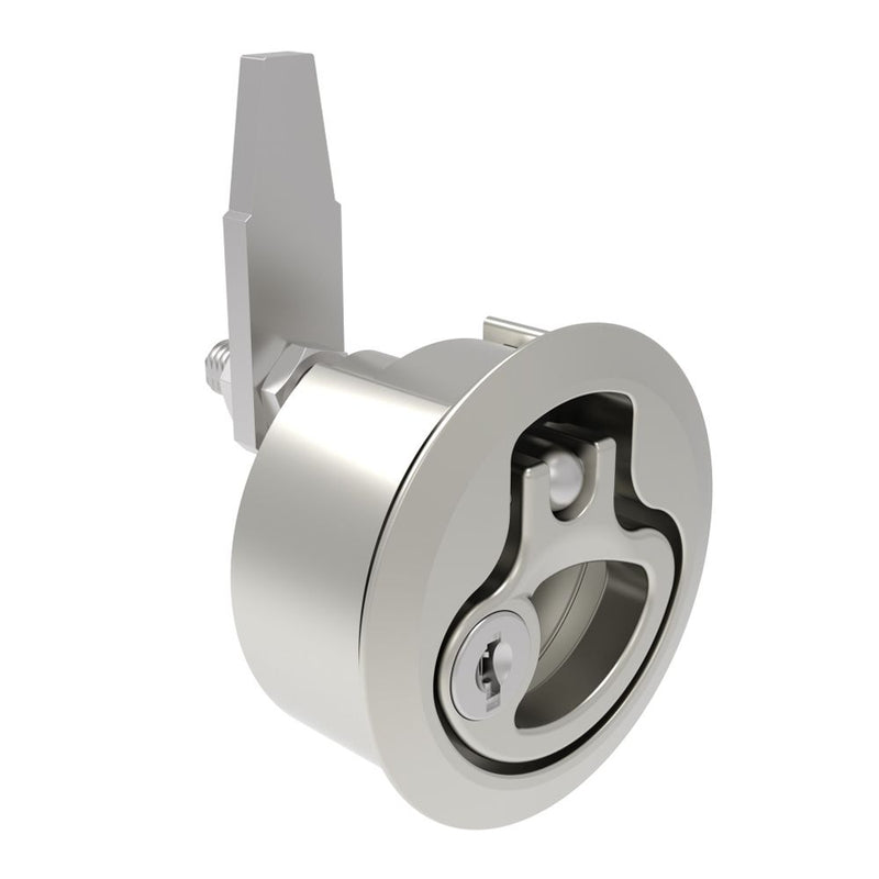 SOUTHCO Compression Latch, Medium Size, Key Locking Keycode S004, 2 - 12mm (.075 - . 475 in) Door thickness, 39 - 52mm (2.01 - 2.52 in) Grip, 316 Stainless Steel, Electrpolished [M1-20-9A1-38]