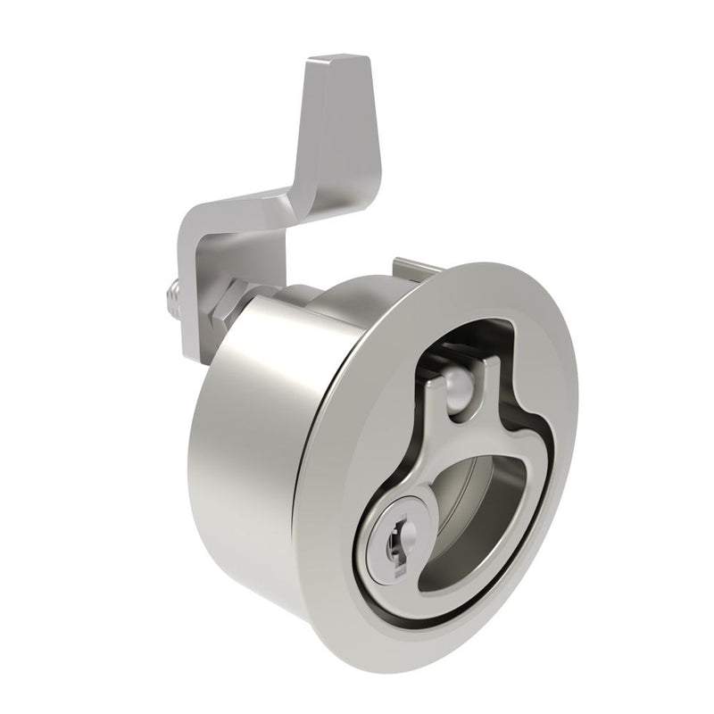 SOUTHCO Compression Latch, Medium Size, Key Locking Keycode S007, 2 - 12mm (.075 - . 475 in) Door thickness, 21 - 28mm or 63 -76mm (.83 - 1.10 in or 2.48 - 3.00 in) Grip, 316 Stainless Steel, Electrpolished [M1-20-9B1-58]