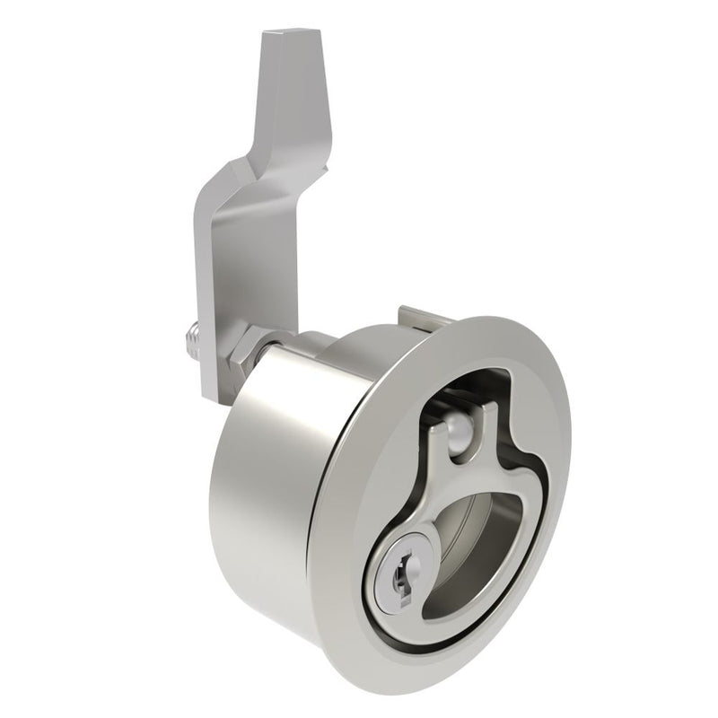 SOUTHCO Compression Latch, Medium Size, Key Locking Keycode S004, 2 - 12mm (.075 - . 475 in) Door thickness, 27 - 40mm or 51 -64mm (1.06 - 1.57 in or 2.00 - 2.52 in) Grip, 316 Stainless Steel, Electrpolished [M1-20-9A1-78]