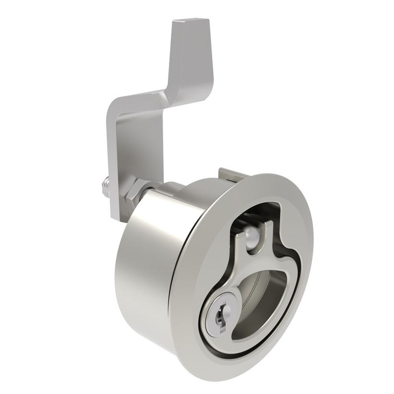 SOUTHCO Compression Latch, Medium Size, Key Locking Keycode S004, 2 - 12mm (.075 - . 475 in) Door thickness, 21 - 28mm or 63 -76mm (.83 - 1.10 in or 2.48 - 3.00 in) Grip, 316 Stainless Steel, Electrpolished [M1-20-9A1-88]