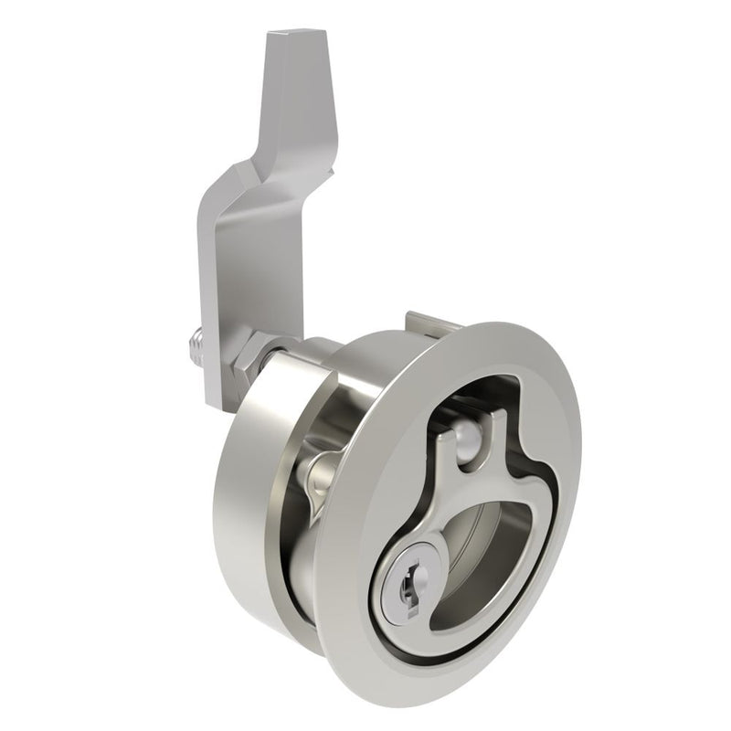 SOUTHCO Compression Latch, Medium Size, Key Locking Keycode S016, 12 - 22.5mm (.475 - . 885 in) Door thickness, 27 - 40mm or 51 -64mm (1.06 - 1.57 in or 2.00 - 2.52 in) Grip, 316 Stainless Steel, Electrpolished [M1-20-9D2-78]