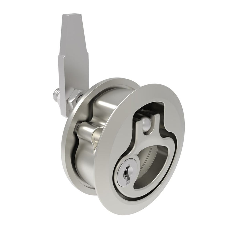 SOUTHCO Compression Latch, Medium Size, Key Locking Keycode S016, 18.5 - 29mm (.073 - 1.14 in) Door thickness, 39 - 52mm (2.01 - 2.52 in) Grip, 316 Stainless Steel, Electrpolished [M1-20-9D3-38]