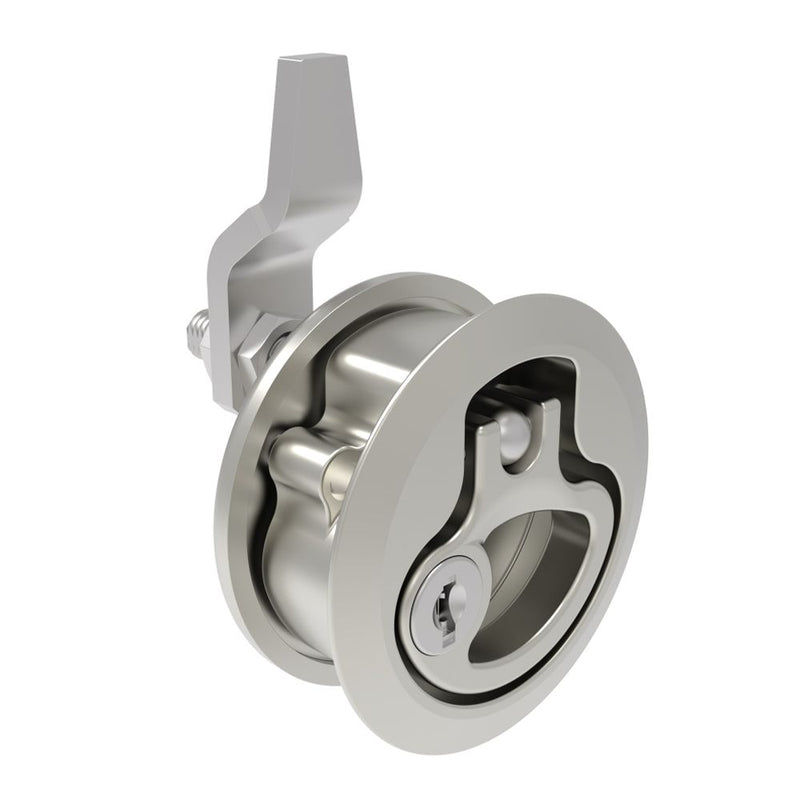 SOUTHCO Compression Latch, Medium Size, Key Locking Keycode S016, 18.5 - 29mm (.073 - 1.14 in) Door thickness, 27 - 40mm or 51 -64mm (1.06 - 1.57 in or 2.00 - 2.52 in) Grip, 316 Stainless Steel, Electrpolished [M1-20-9D3-48]