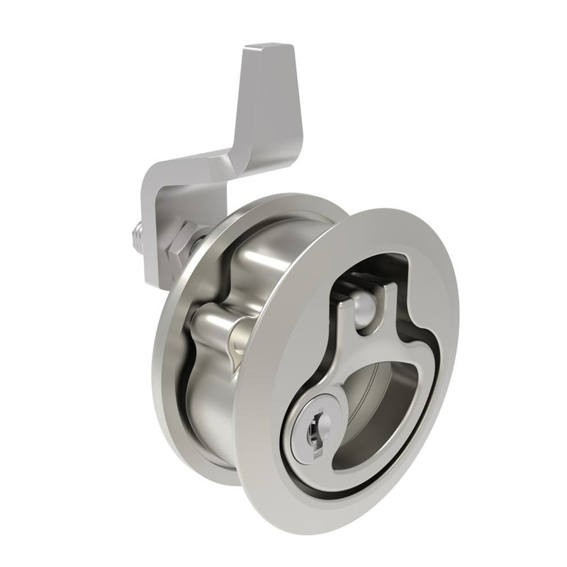 SOUTHCO Compression Latch, Medium Size, Key Locking Keycode S016, 18.5 - 29mm (.073 - 1.14 in) Door thickness, 21 - 28mm or 63 -76mm (.83 - 1.10 in or 2.48 - 3.00 in) Grip, 316 Stainless Steel, Electrpolished [M1-20-9D3-58]