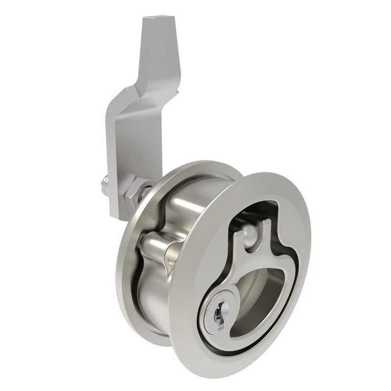 SOUTHCO Compression Latch, Medium Size, Key Locking Keycode S014, 18.5 - 29mm (.073 - 1.14 in) Door thickness, 27 - 40mm or 51 -64mm (1.06 - 1.57 in or 2.00 - 2.52 in) Grip, 316 Stainless Steel, Electrpolished [M1-20-9C3-78]