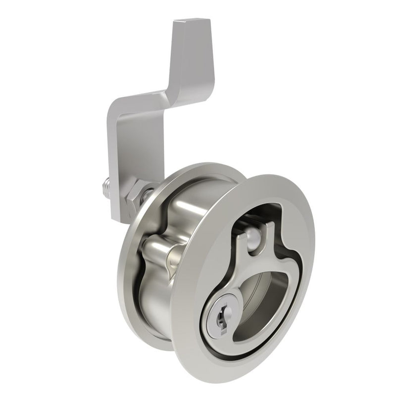 SOUTHCO Compression Latch, Medium Size, Key Locking Keycode S014, 18.5 - 29mm (.073 - 1.14 in) Door thickness, 21 - 28mm or 63 -76mm (.83 - 1.10 in or 2.48 - 3.00 in) Grip, 316 Stainless Steel, Electrpolished [M1-20-9C3-88]