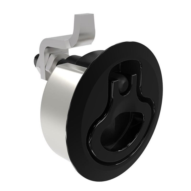 SOUTHCO Compression Latch, Large Size, No Restriction, 2 - 12mm (.075 - . 475 in) Door thickness, 23.5 - 35mm or 74 -88mm (.92 - 1.38 in or 2.91 - 3.47 in) Grip, 316 Stainless Steel, Black PVD [M1-25-31-56]