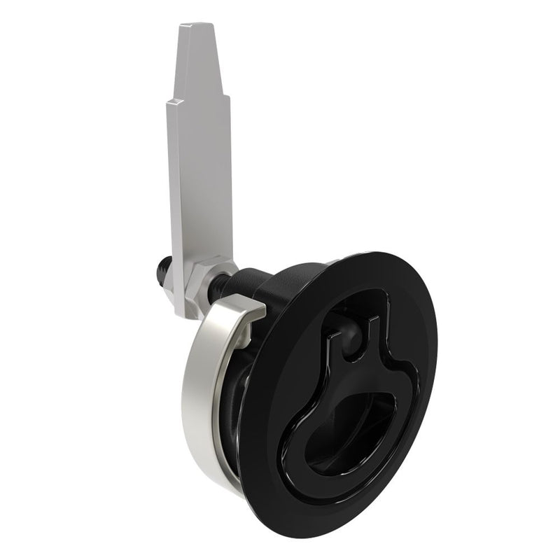 SOUTHCO Compression Latch, Large Size, No Restriction, 12 - 22.5mm (.475 - . 885 in) Door thickness, 47 - 61mm (1.85 - 2.40 in) Grip, 316 Stainless Steel, Black PVD [M1-25-32-66]