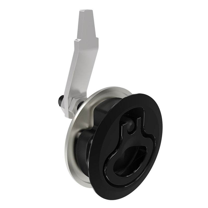 SOUTHCO Compression Latch, Large Size, No Restriction, 18.5 - 29mm (.073 - 1.14 in) Door thickness, 34 - 48mm or 60 -75mm (1.34 - 1.89 in or 2.36 - 2.95 in) Grip, 316 Stainless Steel, Black PVD [M1-25-33-76]