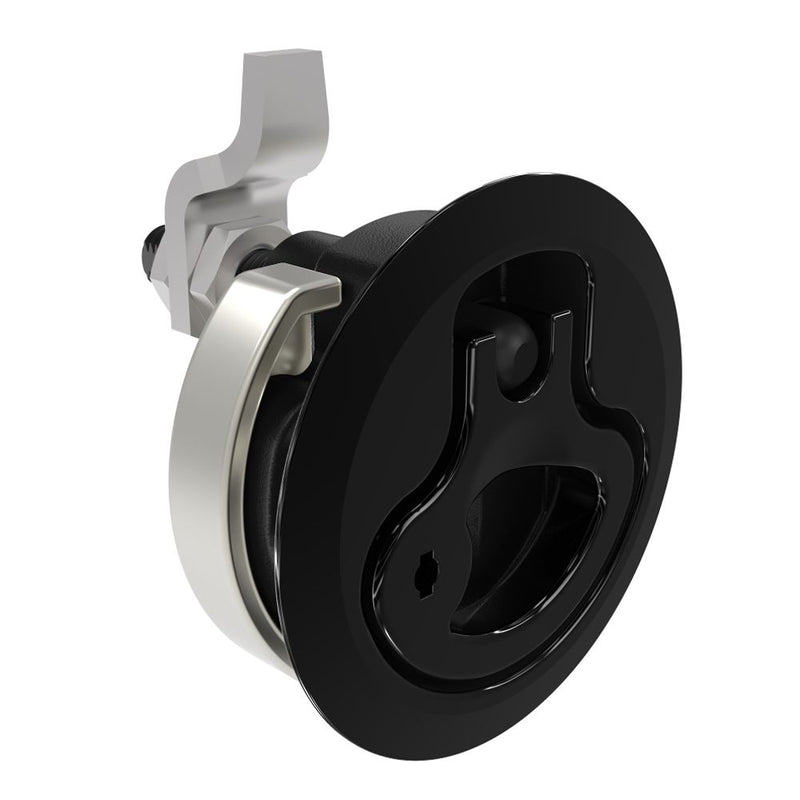 SOUTHCO Compression Latch, Large Size, Locking, 12 - 22.5mm (.475 - . 885 in) Door thickness, 34 - 48mm or 60 -75mm (1.34 - 1.89 in or 2.36 - 2.95 in) Grip, 316 Stainless Steel, Black PVD [M1-25-82-46]