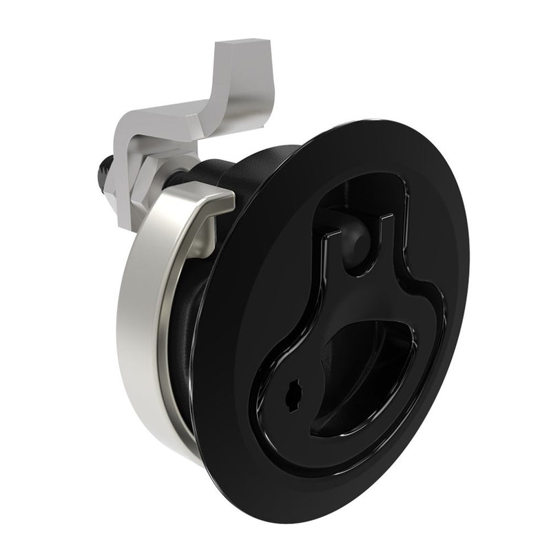 SOUTHCO Compression Latch, Large Size, Locking, 12 - 22.5mm (.475 - . 885 in) Door thickness, 23.5 - 35mm or 74 -88mm (.92 - 1.38 in or 2.91 - 3.47 in) Grip, 316 Stainless Steel, Black PVD [M1-25-82-56]