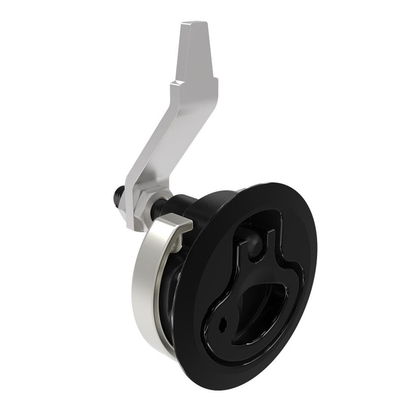 SOUTHCO Compression Latch, Large Size, Locking, 12 - 22.5mm (.475 - . 885 in) Door thickness, 23.5 - 35mm or 74 -88mm (.92 - 1.38 in or 2.91 - 3.47 in) Grip, 316 Stainless Steel, Black PVD [M1-25-82-86]