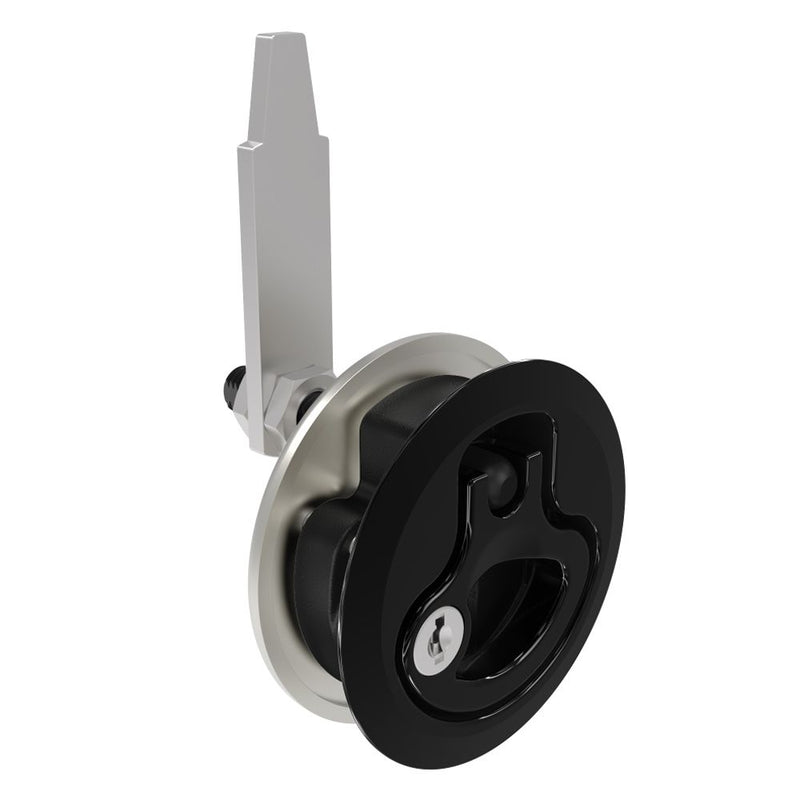 SOUTHCO Compression Latch, Large Size, Key Locking Keycode S004, 18.5 - 29mm (.073 - 1.14 in) Door thickness, 47 - 61mm (1.85 - 2.40 in) Grip, 316 Stainless Steel, Black PVD [M1-25-9A3-66]