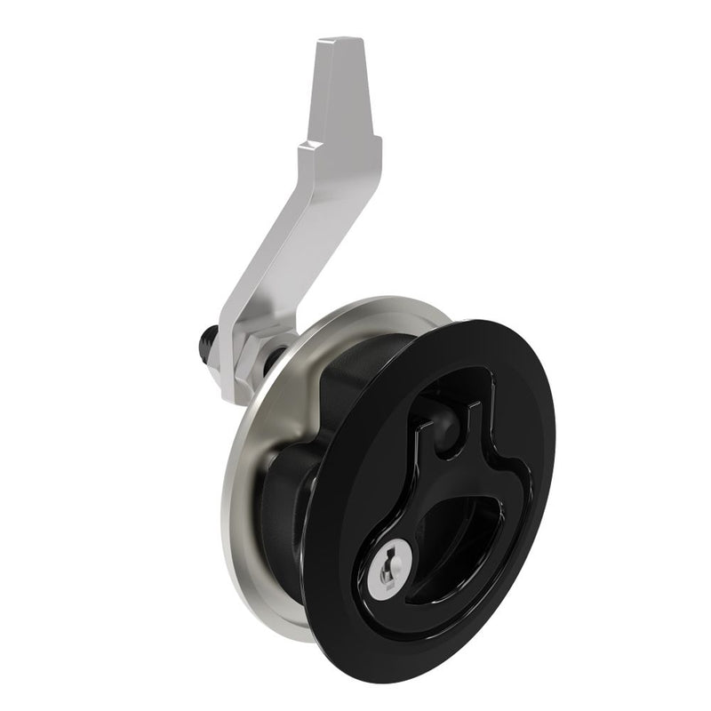 SOUTHCO Compression Latch, Large Size, Key Locking, 18.5 - 29mm (.073 - 1.14 in) Door thickness, 23.5 - 35mm or 74 -88mm (.92 - 1.38 in or 2.91 - 3.47 in) Grip, 316 Stainless Steel, Black PVD [M1-25-93-86]