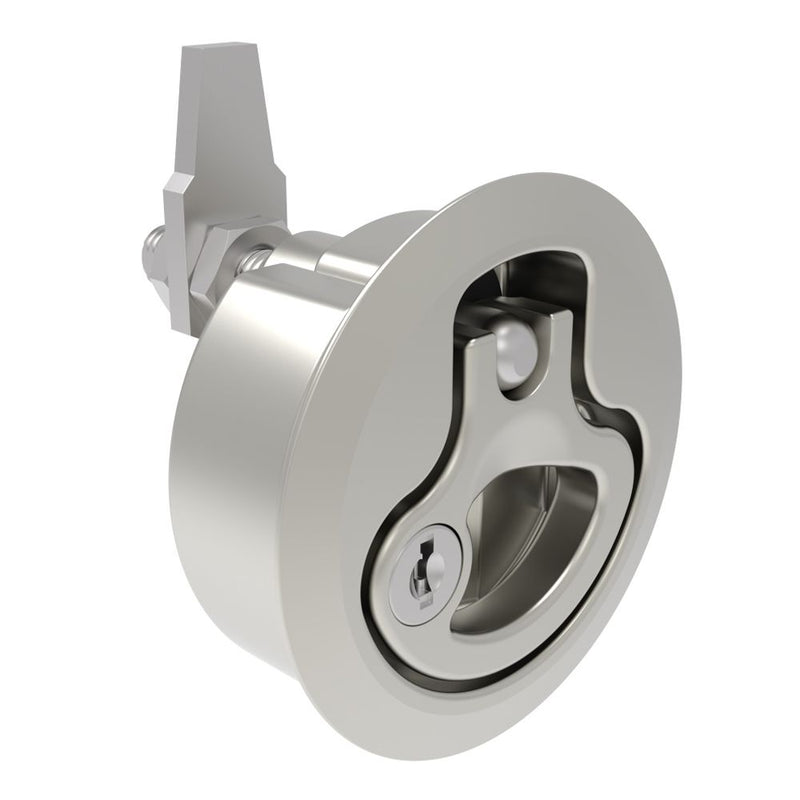 SOUTHCO Compression Latch, Large Size, Key Locking Keycode S004, 2 - 12mm (.075 - . 475 in) Door thickness, 47 - 61mm (1.85 - 2.40 in) Grip, 316 Stainless Steel, Electropolished [M1-25-9A1-38]