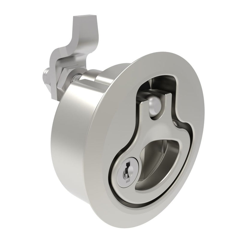 SOUTHCO Compression Latch, Large Size, Key Locking Keycode S007, 2 - 12mm (.075 - . 475 in) Door thickness, 34 - 48mm or 60 -75mm (1.34 - 1.89 in or 2.36 - 2.95 in) Grip, 316 Stainless Steel, Electropolished [M1-25-9B1-48]