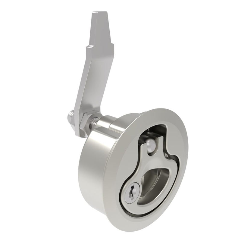 SOUTHCO Compression Latch, Large Size, Key Locking Keycode S016, 2 - 12mm (.075 - . 475 in) Door thickness, 34 - 48mm or 60 -75mm (1.34 - 1.89 in or 2.36 - 2.95 in) Grip, 316 Stainless Steel, Electropolished [M1-25-9D1-78]