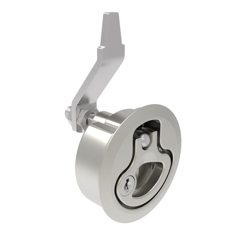 SOUTHCO Compression Latch, Large Size, Key Locking Keycode S007, 2 - 12mm (.075 - . 475 in) Door thickness, 23.5 - 35mm or 74 -88mm (.92 - 1.38 in or 2.91 - 3.47 in) Grip, 316 Stainless Steel, Electropolished [M1-25-9B1-88]