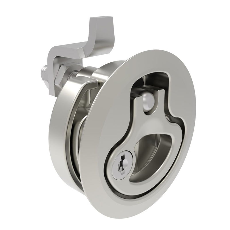SOUTHCO Compression Latch, Large Size, Key Locking Keycode S004, 12 - 22.5mm (.475 - . 885 in) Door thickness, 23.5 - 35mm or 74 -88mm (.92 - 1.38 in or 2.91 - 3.47 in) Grip, 316 Stainless Steel, Electropolished [M1-25-9A2-58]
