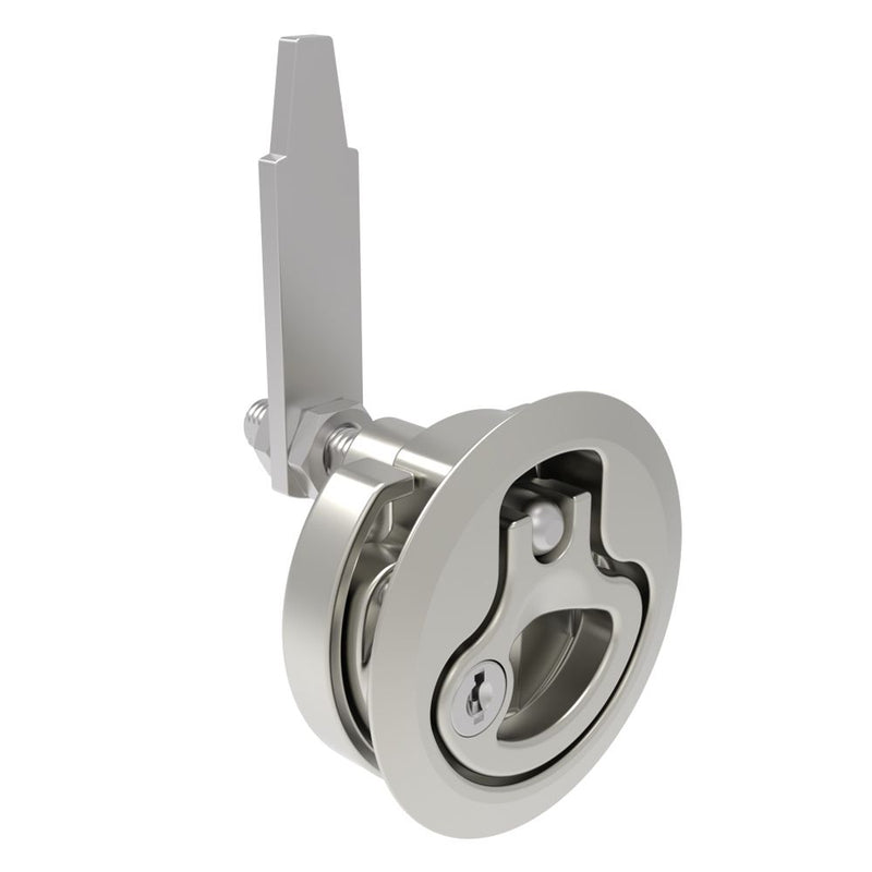 SOUTHCO Compression Latch, Large Size, Key Locking Keycode S016, 12 - 22.5mm (.475 - . 885 in) Door thickness, 47 - 61mm (1.85 - 2.40 in) Grip, 316 Stainless Steel, Electropolished [M1-25-9D2-68]