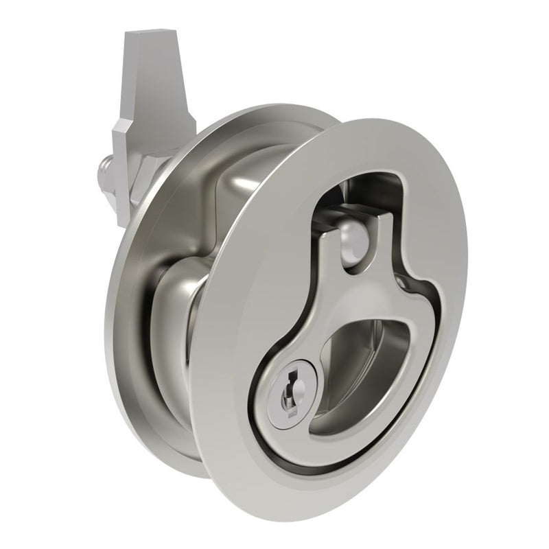 SOUTHCO Compression Latch, Large Size, Key Locking Keycode S016, 18.5 - 29mm (.073 - 1.14 in) Door thickness, 47 - 61mm (1.85 - 2.40 in) Grip, 316 Stainless Steel, Electropolished [M1-25-9D3-38]
