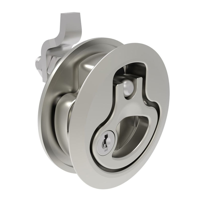 SOUTHCO Compression Latch, Large Size, Key Locking Keycode S004, 18.5 - 29mm (.073 - 1.14 in) Door thickness, 34 - 48mm or 60 -75mm (1.34 - 1.89 in or 2.36 - 2.95 in) Grip, 316 Stainless Steel, Electropolished [M1-25-9A3-48]