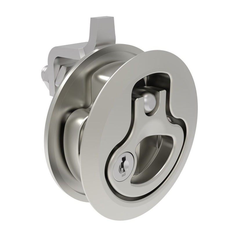 SOUTHCO Compression Latch, Large Size, Key Locking Keycode S004, 18.5 - 29mm (.073 - 1.14 in) Door thickness, 23.5 - 35mm or 74 -88mm (.92 - 1.38 in or 2.91 - 3.47 in) Grip, 316 Stainless Steel, Electropolished [M1-25-9A3-58]