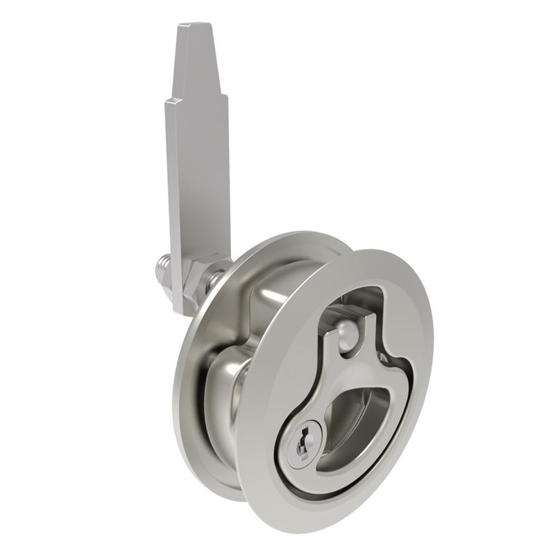 SOUTHCO Compression Latch, Large Size, Key Locking Keycode S004, 18.5 - 29mm (.073 - 1.14 in) Door thickness, 47 - 61mm (1.85 - 2.40 in) Grip, 316 Stainless Steel, Electropolished [M1-25-9A3-68]