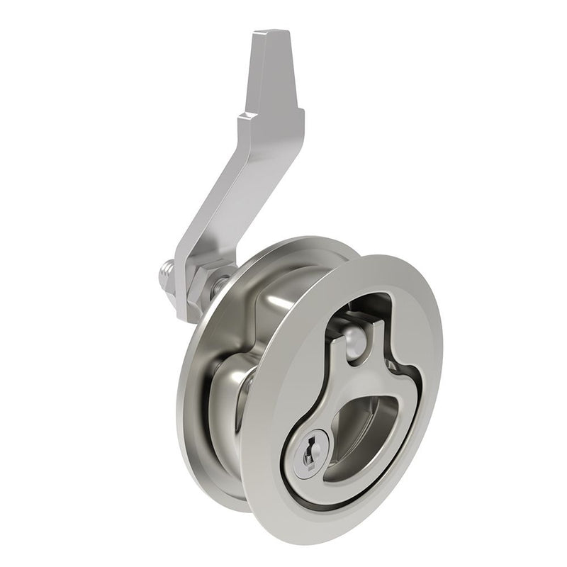 SOUTHCO Compression Latch, Large Size, Key Locking Keycode S016, 18.5 - 29mm (.073 - 1.14 in) Door thickness, 23.5 - 35mm or 74 -88mm (.92 - 1.38 in or 2.91 - 3.47 in) Grip, 316 Stainless Steel, Electropolished [M1-25-9D3-88]