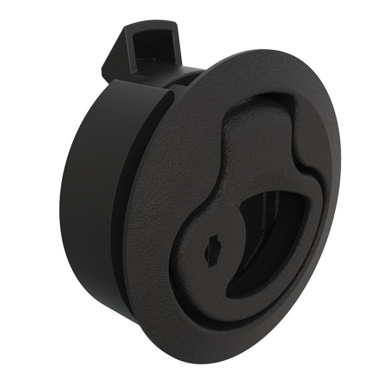 SOUTHCO Push-to-Close Latch, Medium Size, Key Locking, 2 - 7mm (.075 - .275 in) Door thickness, 25.5mm (1.00 in) Grip, Plastic, Natural [M1-41]