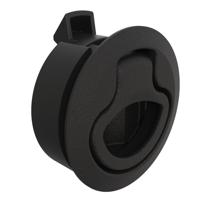 SOUTHCO Push-to-Close Latch, Medium Size, No Restriction, 2 - 7mm (.075 - .275 in) Door thickness, 25.5mm (1.00 in) Grip, Plastic, Natural [M1-61]