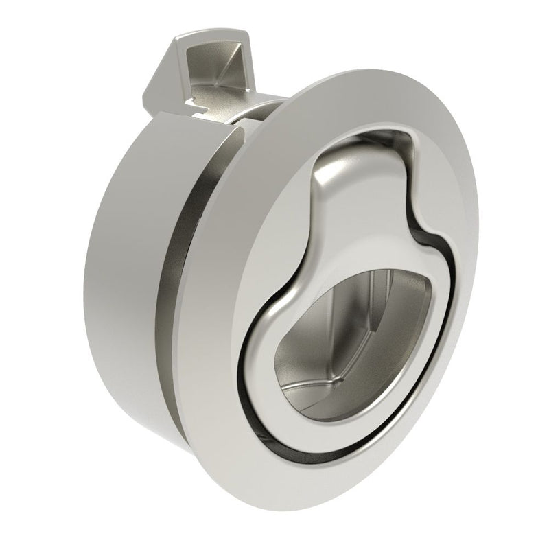 SOUTHCO Push-to-Close Latch, Medium Size, No Restriction, 2 - 7mm (.075 - .275 in) Door thickness, 25.5mm (1.00 in) Grip, 316 Stainless Steel, Electropolished [M1-61-8]