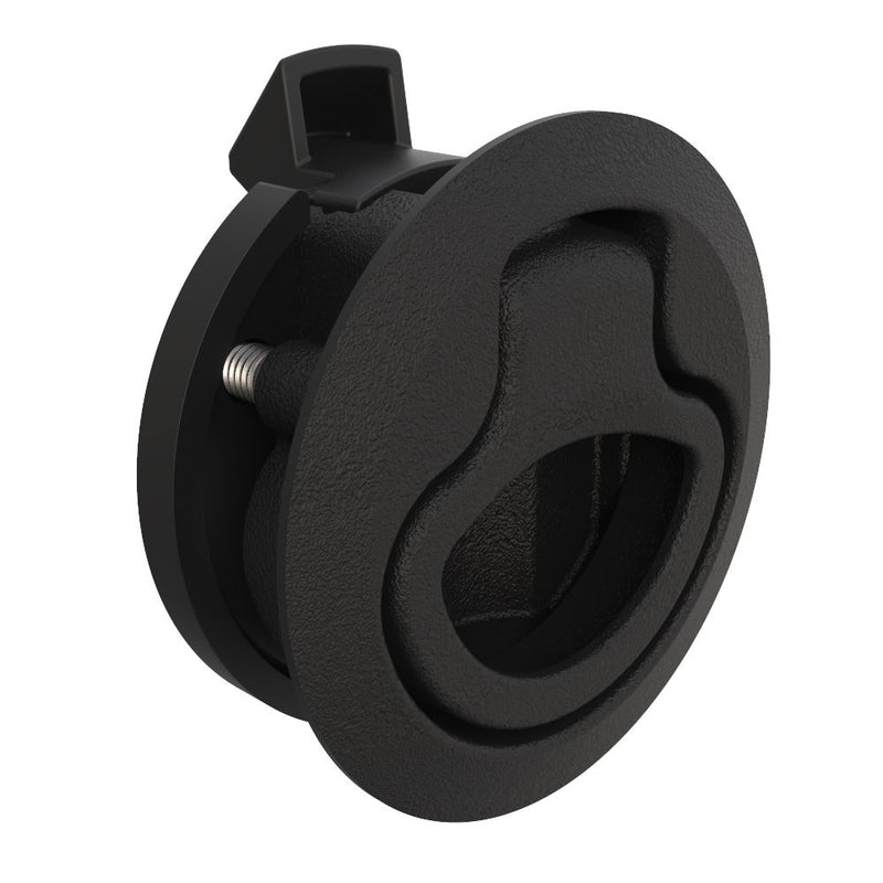 SOUTHCO Push-to-Close Latch, Medium Size, No Restriction, 12 - 17mm (.475 - .675 in) Door thickness, 25.5mm (1.00 in) Grip, Plastic, Natural [M1-63]