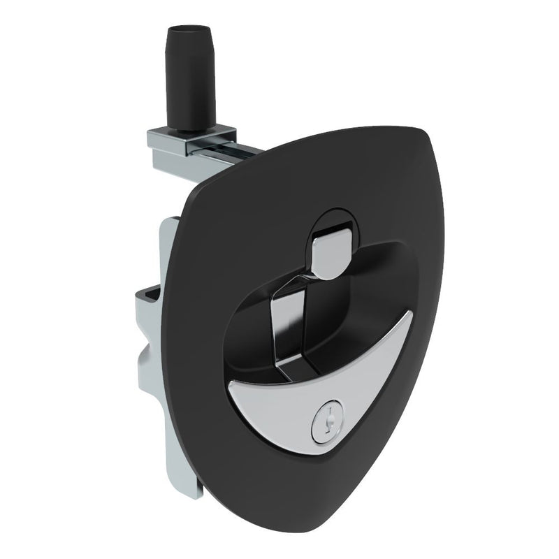 SOUTHCO Lift & Turn Compression Latch, Key Locking, Black Plastic Cup, Zinc Alloy Chrome Plated Handle [N5-A0120A-A1]