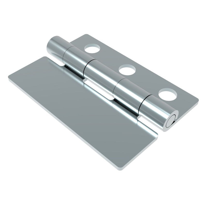 SOUTHCO Surface Mount Hinge, 105 mm size, with Mounting Holes, Steel, Blue Zinc Plating [N6-DHIM-150105]