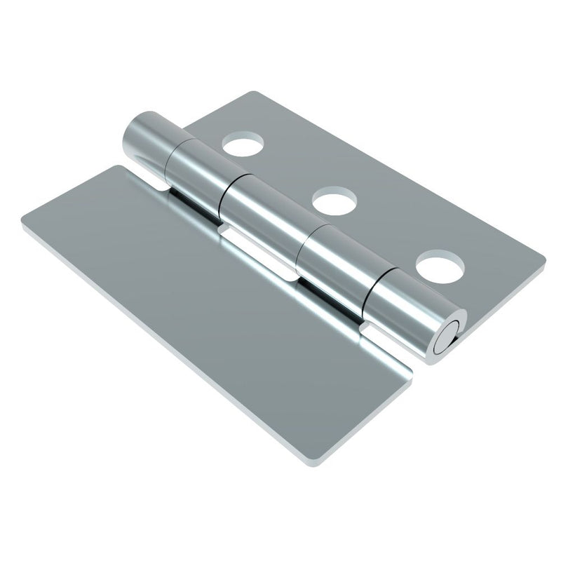 SOUTHCO Surface Mount Hinge, 120 mm size, with Mounting Holes, Steel, Blue Zinc Plating [N6-DHIM-150120]