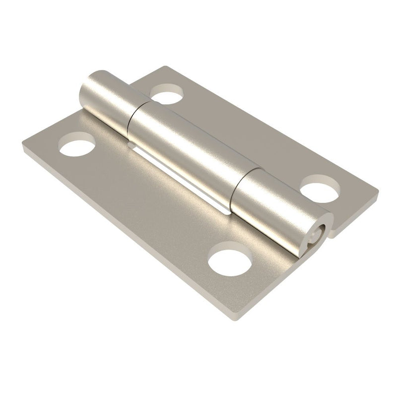 SOUTHCO Surface Mount Hinge, 38.5 mm size, with Mounting Holes, Steel, Nickel plated [N6-DHIM-3826]