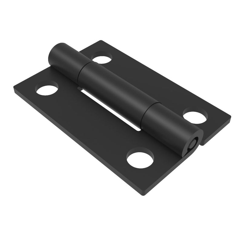 SOUTHCO Surface Mount Hinge, 38.5 mm size, with Mounting Holes, Steel, Black Powder Coated [N6-DHIM-3826-PC]
