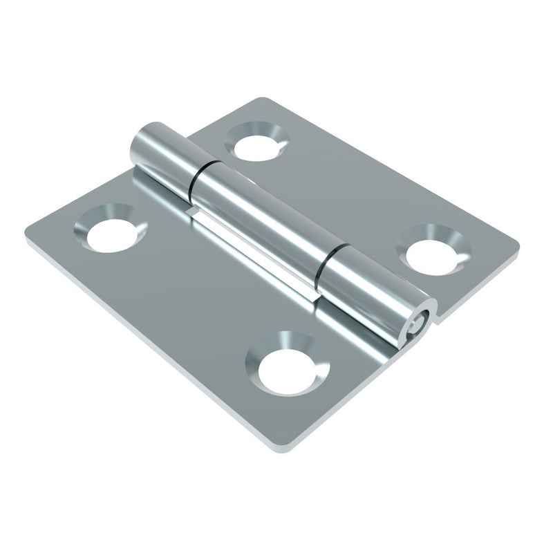 SOUTHCO Surface Mount Hinge, 38 mm size, with Mounting Holes, Steel, Blue Zinc Plating [N6-DHIM-3835-1]
