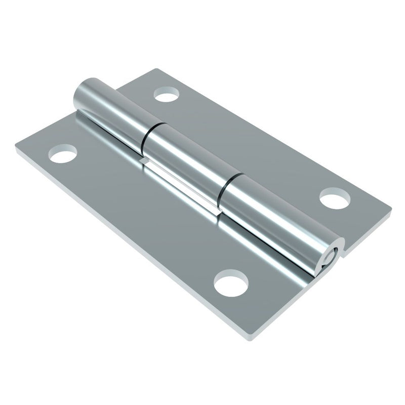 SOUTHCO Surface Mount Hinge, 50 mm size, with Mounting Holes, Steel, Blue Zinc Plating [N6-DHIM-5030]