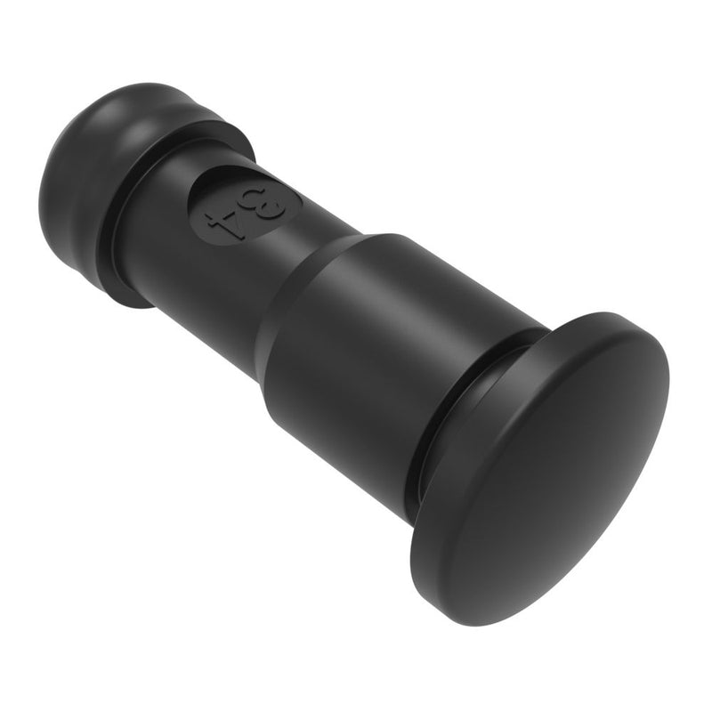 SOUTHCO NYLATCH Panel Fastener Plunger, 4.8mm (.188 in) Diameter, Low Profile Head Style, Nylon, Black [NY-3P-34-3-50]