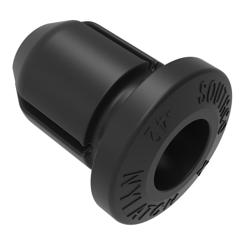 SOUTHCO NYLATCH Panel Fastener Grommet, 6.4mm (.250 in) Diameter, 1.6mm (.065 in) Max Panel Thickness, Polycarbonate, Black [NY-4G-42-20]
