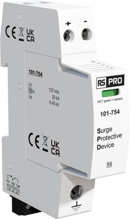 RS PRO Industrial Surge Protector, 40kA, 450 V, DIN Rail Mount [0]; 101-754
