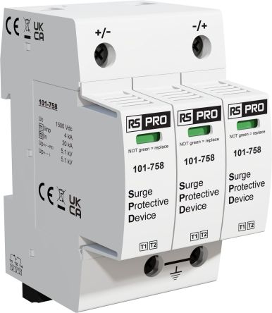 RS PRO Industrial Surge Protector, 50kA, 5.1kV, DIN Rail Mount [0]; 101-758