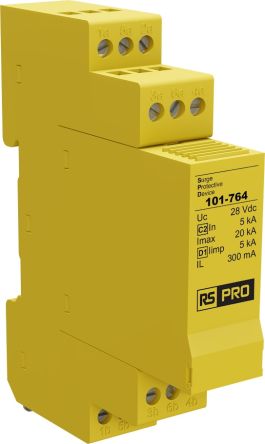 RS PRO Industrial Surge Protector, 5kA, 40 V, DIN Rail Mount [0]; 101-764