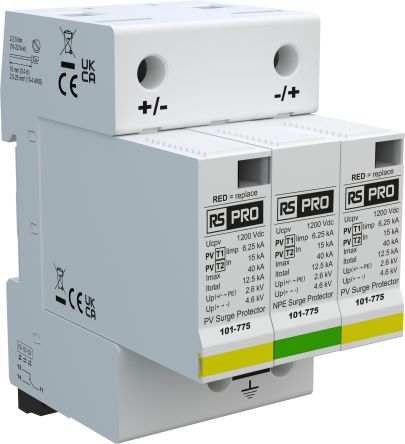RS PRO Industrial Surge Protector, 40kA, 4.6kV, DIN Rail Mount [0]; 101-775